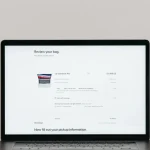 Laptop showing a product page
