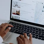 laptop showing a map view, suggesting local search