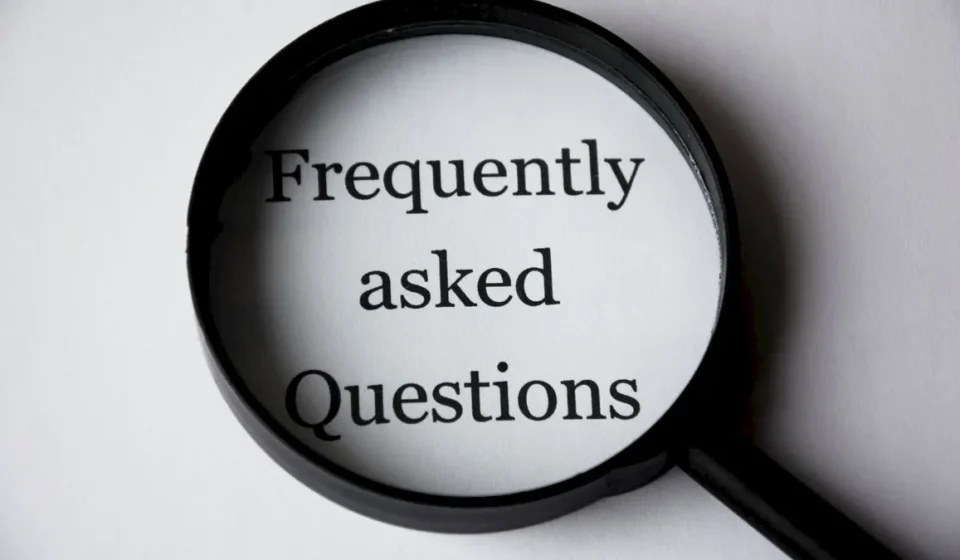 magnifying glass framing FAQ text